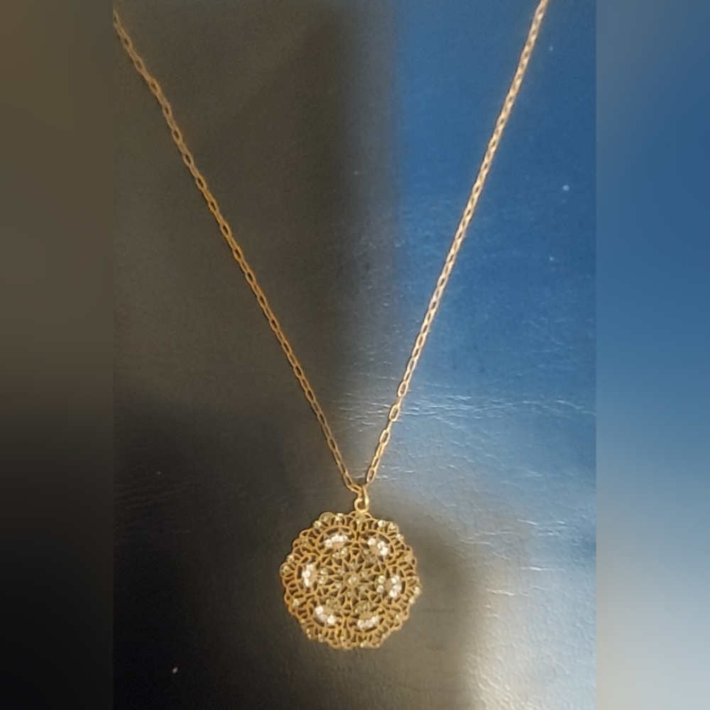 Catherine Popesco Gold Filigree Necklace